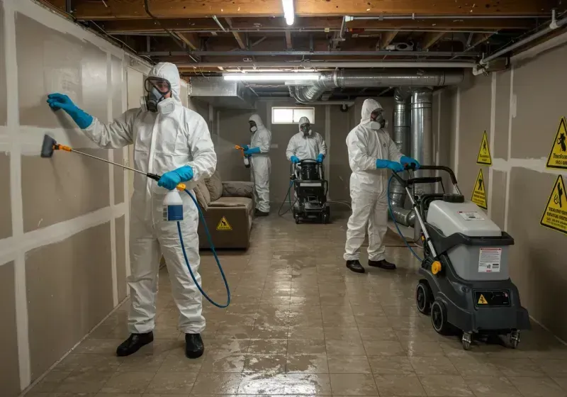 Basement Moisture Removal and Structural Drying process in Carson, ND